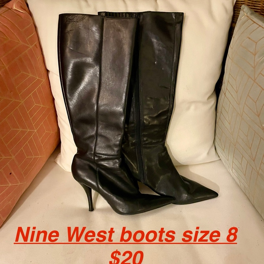 Nine West Black Heeled Boots